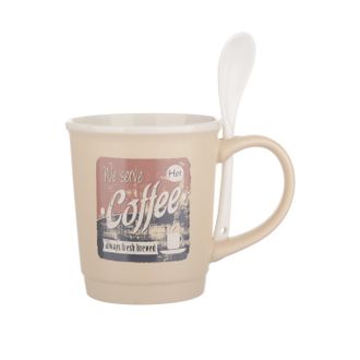 KASANOVA Mug caff&egrave; crema 400 ml con cucchiaino