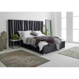 Casa Mila Steel Plush Velvet Single Bed Frame