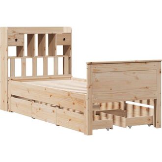 vidaXL Bookcase Bed without Mattress 75x190 cm Small Single Solid Wood Pine Vidaxl