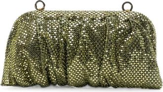 Benedetta Bruzziches Tassen, Dames, Groen, ONE Size, Satijn, Venus La Grande Clutch
