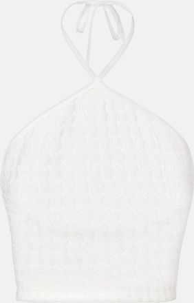 Missoni Top cropped in lamé con scollo allamericana