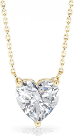 The Diamond Store Wanderlust Floating Heart Cut Lab Diamond Solitaire Necklace 2.00ct H/SI in 9K Gold