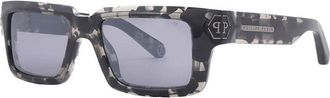 Philipp Plein SPP044M 809X Black Havana/Smoke Mirror