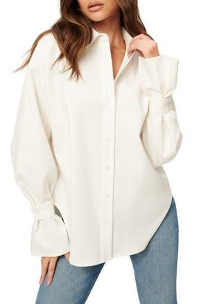 Good American Tabbed Button-Up Shirt in White001 at Nordstrom Rack, Size Xx-Small/x-Small