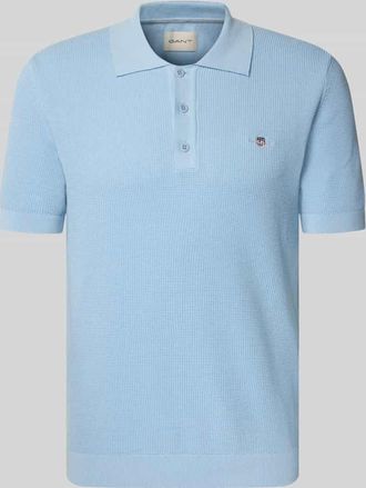 GANT Regular Fit Poloshirt mit Label-Stitching in Hellblau, Gr&ouml;&szlig;e XXXL