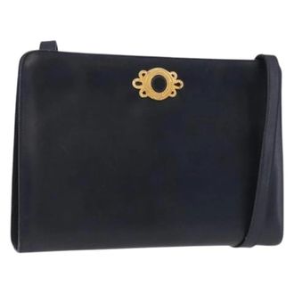 Ferragamo Pre-owned Leather Shoulder Bag - Dames - Pre-owned - Blauw - Maat: ONE Size Leer