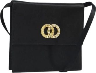 Celine Pre-owned Cross Body Bags, female, Black, Size: ONE SIZE Pre-owned Satin Shoulder Bag