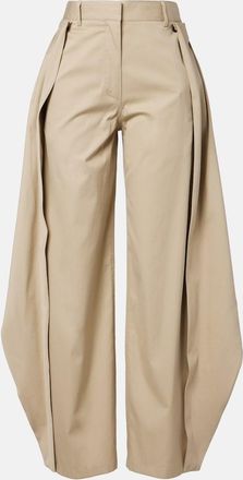 Loewe Cotton and silk gabardine wide-leg pants