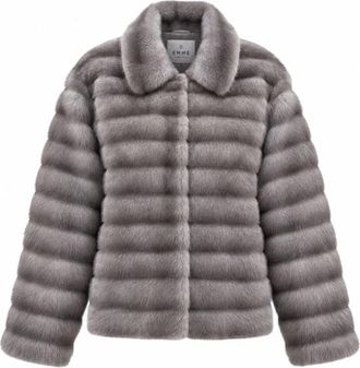 Marella Emmagio Boxy Jacket - Dames - Jassen - Grijs - M - Leer - Jassen