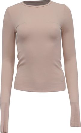 &Eacute;terne Ribbed-Knit Long Sleeve Top in Light Pink Cotton