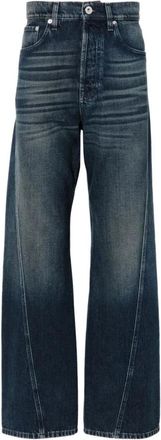 Lanvin Twisted Blauwe Straight Jeans Casual Stijl - Heren - Regular Fit Jeans - Blauw - W32 - Katoen - Jeans
