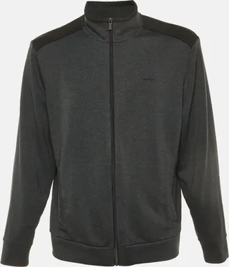 Calvin Klein Grey/black Jersey Zip Up Jacket