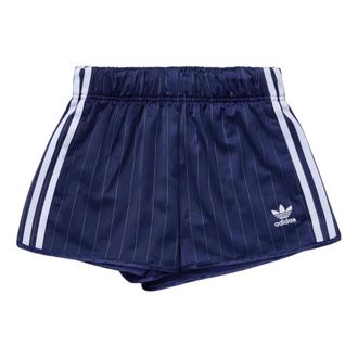 adidas (WMNS) adidas Pinstripe Satin Shorts Asia Sizing Dark Blue KC4235