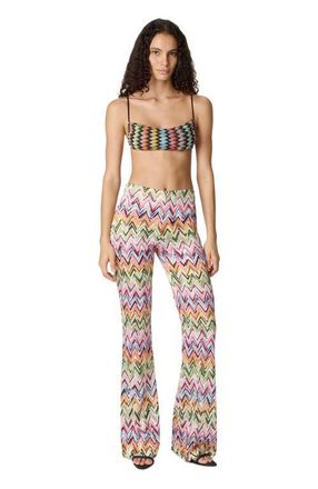Missoni Flared Pants In Stretch Viscose With Lace Pattern And Zigzag Motif in Multicoloured at Nordstrom, Size 42 It