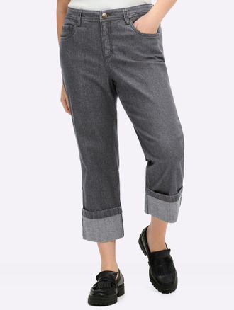 Sheego 7/8-Jeans SHEEGO, Damen, Gr. 40, Normalgr&ouml;ssen, grau, denim, 99% Baumwolle, 1% Elasthan, unifarben, 7/8-L&auml;nge, Jeans 7/8-Jeans