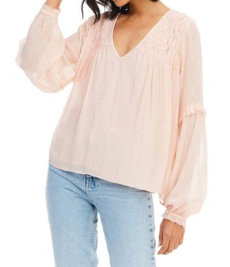 Allison New York Tara V-Neck Blouse In Blush