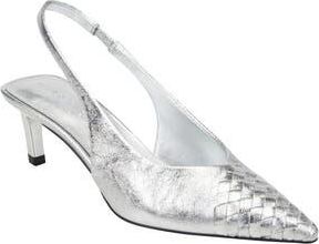 Marc Fisher Rilly Slingback Pump in Metallic Silver at Nordstrom Rack, Size 5.5