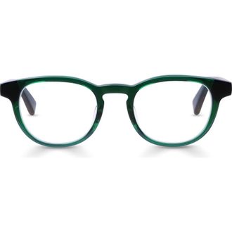 Eyebobs Clearly 46mm Round Reading Glasses in Emerald Green Crystal at Nordstrom, Size +1.50