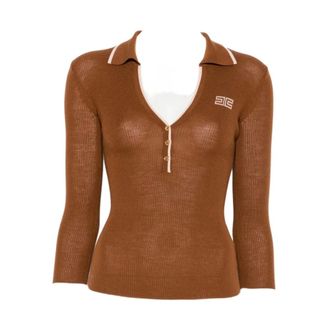 Elisabetta Franchi Tops, Dames, Bruin, L, Maglia Tricot