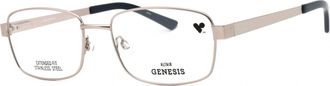 Genesis G4041 Metal Rectangle Eyeglasses - Gray