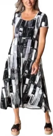 Habitat Brush Stroke Swing Dress In Black