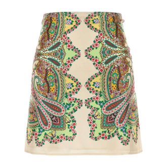 Etro Etro, Short Skirts, female, Multicolor, Size: 2XS Satin Printed Mini Skirt