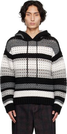 Nahmias Crochet Wool Hoodi In Black/multicolor