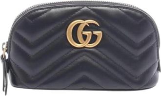 Gucci Pre-owned Pouch - Dames - Vintage Accessoires - Zwart - ONE Size - Leer - Vintage