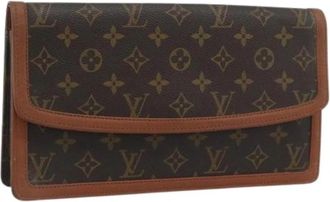 Louis Vuitton Pre-owned Vintage Monogram Clutch - Dames - Vintage Clutch - Bruin - ONE Size - Leer - Vintage