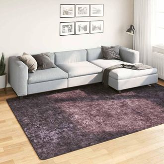 vidaXL Alfombra Lavable Antideslizante Gris Antracita 190x300 Cm Vidaxl