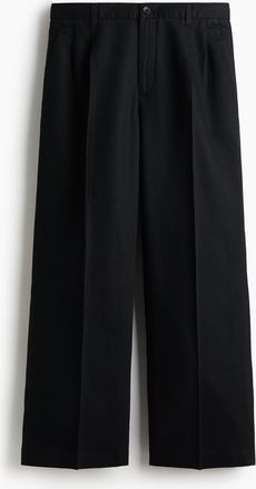 H&M Hose aus Leinenmix in Loose Fit - Schwarz