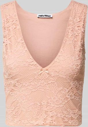 Review Top mit Ausbrenner-Effekt in Altrosa, Größe XL