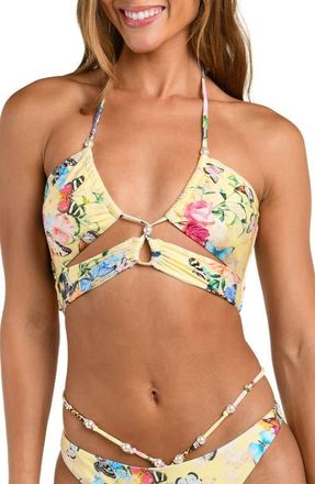 L'agence Sirena Garden Butter Bikini Top in Yellow Multi at Nordstrom, Size X-Small