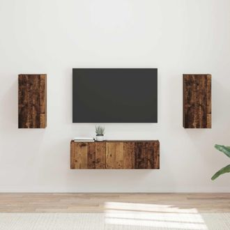 vidaXL Conjunto De Mueble Para Tv De Pared 4 Uds. Madera Vieja Vidaxl