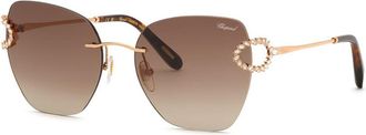 Chopard SCHM14S 08FC Mens Sunglasses Gold Size 57