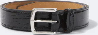 George Cleverley Croc-effect patent leather belt