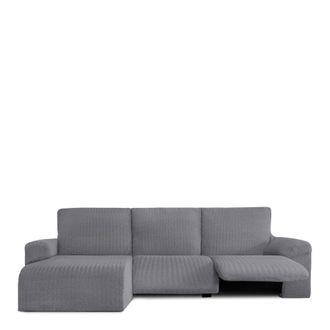 Eysa Funda de sof&aacute; chaise relax izquierda b/c gris 250 - 360 cm