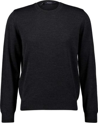 Maerz Rondgebreide trui - Heren - Ronde hals truien - Grijs - 4XL - Wol - Truien & Vesten