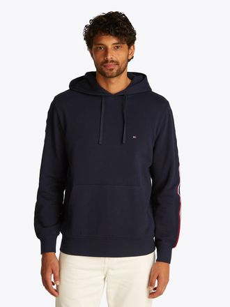 Tommy Hilfiger Hoodie TOMMY HILFIGER GLOBAL STRIPE HOODY, Herren, Gr. L, blau (desert sky), Sweatware, Obermaterial: 100% Baumwolle, regular fit, Rippb&uuml;ndchen, Sweat