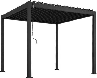 Sweeek Pérgola bioclimática 3x3m de aluminio con lamas orientables, antracita