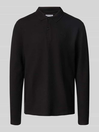 Jack & Jones Regular Fit Poloshirt mit Strukturmuster Modell AUSTIN in BLACK, Gr&ouml;&szlig;e M