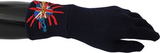 Dolce & Gabbana Blue Dmenslondon geborduurde wollen herenhandschoenen