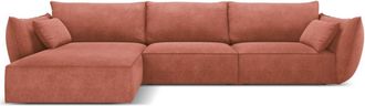 BLOOMINGLOFT 4-Sitzer Design Ecksofa Vanda mit Eckteil links - Chenille-Bezug