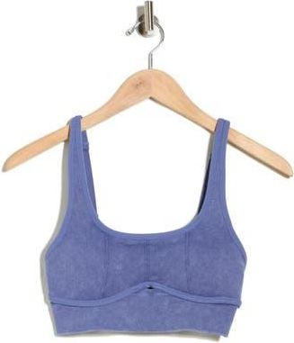 Yogalicious Mystic Stone Washed Ribbed Sports Bra in Dark Denim at Nordstrom Rack, Size X-Large