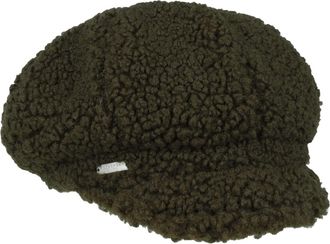 Seeberger Teddy Fur Newsboy Cap Women - Winter Women´s Baker boy hat with Peak, Lining Autumn-Winter - One Size Olive