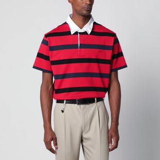 Prada Short-sleeved polo shirt with red / blue stripes