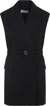 Sportmax Kleedjes, Dames, Zwart, 2Xs, Stijlvolle Gilet Vest