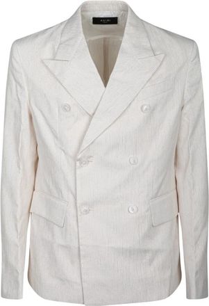 Amiri Gestreepte Zomerblazer - Heren - Blazers - Beige - L - Jassen