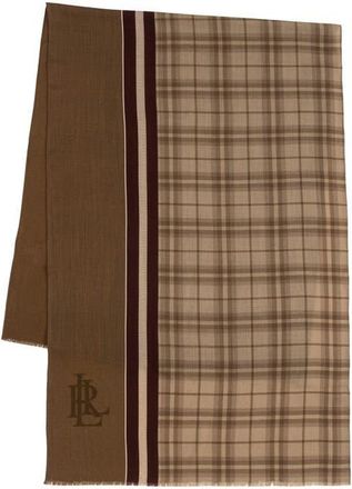 Lauren Ralph Lauren Plaid Wool Scarf in Taupe at Nordstrom