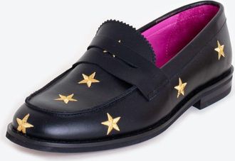 Vilagallo Womens Im A Star Loafers In Black With Stars